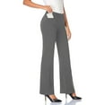 thumbnail image 1 of Women's Stretchy Office Dress Pants with Pockets, Professional Work Trousers with 4-Way Stretch, Comfortable Business Attire for Formal Workplace and Professional Settings Grey M, 1 of 8