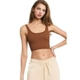 thumbnail image 1 of Women's Stretchy Seamless Serenity Cropped Tank Top, Coffee, Small / Medium, 1 Piece, 1 of 5