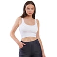 thumbnail image 1 of Women's Stretchy Seamless Serenity Cropped Tank Top, White, Small / Medium, 1 Piece, 1 of 5