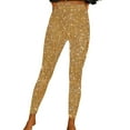 thumbnail image 1 of Women's Stretchy Sequined Leggings Comfortable High Waisted Soft Pants for Casual Wear, 1 of 2