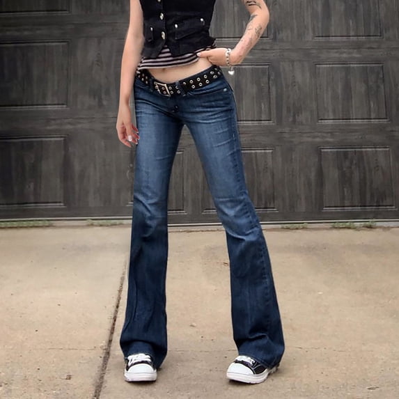 Women's Stretchy Slim Jeans Lifting Distressed Denim Pants With Pockets Trousers Flip Pants plus Size Pants Women plus Size Women Clothes Womens Stretch Pants plus Size Pant for Women Boot Cut Yoga