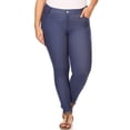 thumbnail image 1 of Women's Stretchy Slim Jeggings with 5 Pockets Cotton Blend, Denim&nbsp;Blue 2X-Large, 1 of 3