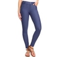 thumbnail image 1 of Women's Stretchy Slim Jeggings with 5 Pockets Cotton Blend, Denim&nbsp;Blue Small, 1 of 2
