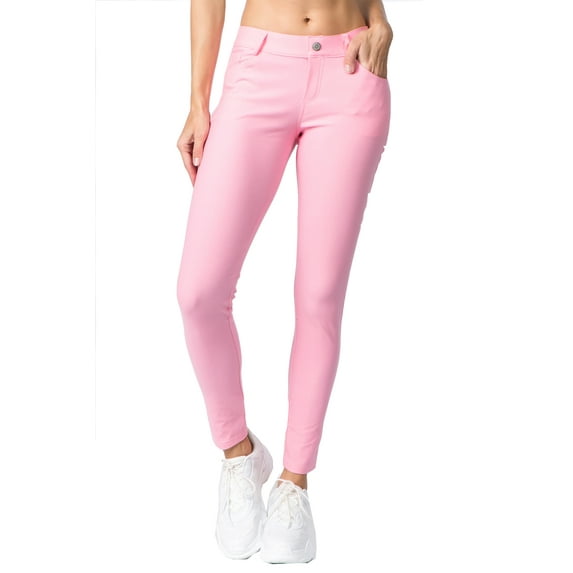 Women's Stretchy Slim Jeggings with 5 Pockets Cotton Blend, Light Pink Small