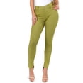 thumbnail image 1 of Women's Stretchy Slim Jeggings with 5 Pockets Cotton Blend, Olive Small, 1 of 3