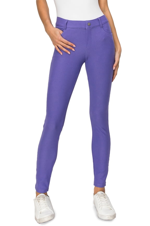 Women's Stretchy Slim Jeggings with 5 Pockets Cotton Blend, Very Periwinkle Medium
