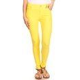 thumbnail image 1 of Women's Stretchy Slim Jeggings with 5 Pockets Cotton Blend, Yellow Medium, 1 of 3
