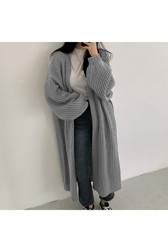 Women's Strip Long Sweater Coat 2024 New Solid Color Loose Sleeve Long Cardigan plus Size for Women Long Cardigans for Women Lightweight Winter Sweaters for Women Trendy Hell Bunny plus Size Cardigan