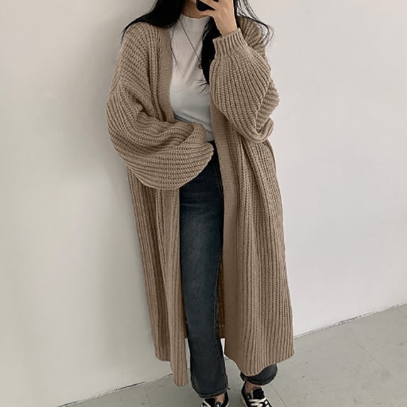 Women's Strip Long Sweater Coat 2024 New Solid Color Loose Sleeve Long Cardigan plus Size for Women Long Cardigans for Women Lightweight Winter Sweaters for Women Trendy Hell Bunny plus Size Cardigan