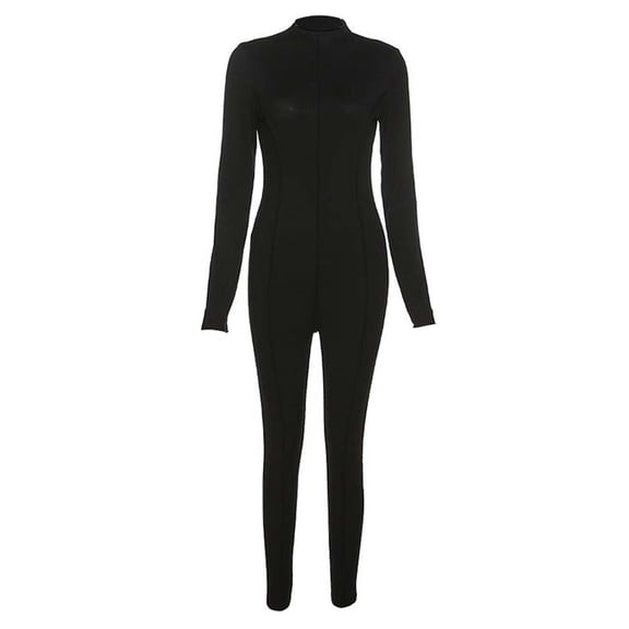Women's Strip Sexy Slim Long Sleeved High Waisted Lifting Tight Jumpsuit