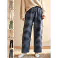 thumbnail image 1 of Women's Stripe Pajama Pants Casual Elastic Waist Loose Wide Leg Lounge Bottoms Comfy Casual Breathable Everyday Wear, 1 of 7