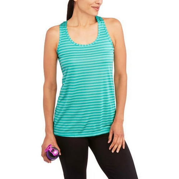 Women's Stripe Scoop Neck Tank with Mesh