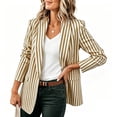 thumbnail image 1 of Women's Striped Blazer Open Front Lightweight Long Sleeve Jacket Business Casual Office Work Wear Top, 1 of 6