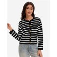 thumbnail image 1 of Women's Striped Cardigan Sweaters Fall Outfits Clothes Fashion Trendy Long Sleeve Tops Casual Lady Jackets, 1 of 7