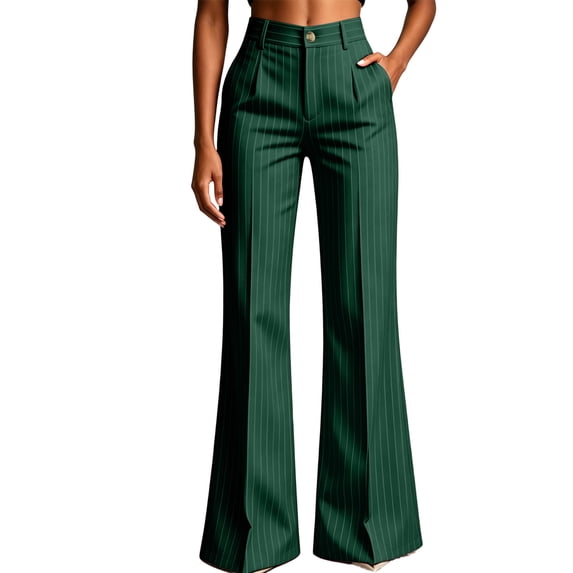 Women's Striped Cargo Trousers Baeitkot Women's Striped Cargo Trousers with Pockets Green M