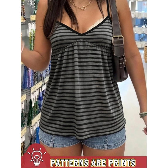 Women's Striped Colorblock Casual Versatile Daily Wear Camisole Top