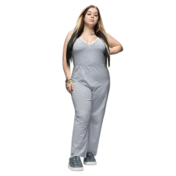 Women's Striped Cotton Jumpsuit