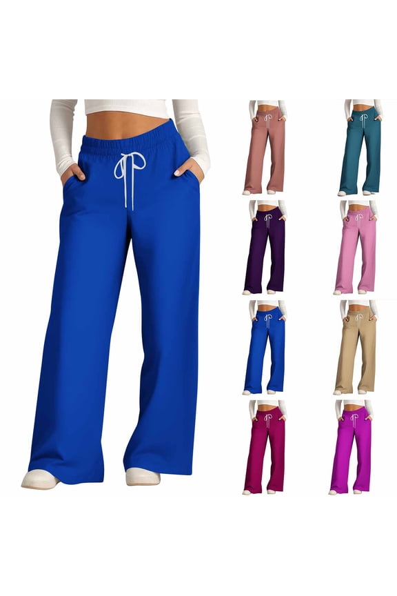 Women's Striped Drawstring Wide Leg Pants Trousers Slacks, Casual Elastic Waistband Relaxed Fit Stretchy Flowy, Lounge Travel Commuting Streetwear Essentials for Women | Aestivo,Khaki M