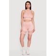 thumbnail image 1 of Women's Striped Fishnet Detail Seamless Biker Shorts, 1 of 4