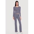 thumbnail image 1 of Women's Striped Fold Over Flare Pants, 1 of 4