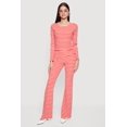 thumbnail image 1 of Women's Striped Fold Over Flare Pants, 1 of 4