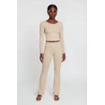 thumbnail image 1 of Women's Striped Fold Over Flare Pants, 1 of 4
