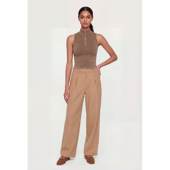Women's Striped High Waisted Straight Leg Pants