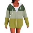thumbnail image 1 of Women's Striped Hoodie Full Zipper Long Sleeve Sweatshirt Fall Fashion Top with Pocket Casual Comfortable Pullover Yellow, 1 of 4