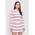 thumbnail image 1 of Women's Striped Long Sleeve Cropped Polo Shirt, 1 of 4