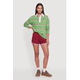 thumbnail image 1 of Women's Striped Long Sleeve Polo Top, 1 of 4