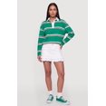 thumbnail image 1 of Women's Striped Long Sleeve Polo Top, 1 of 4