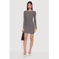 thumbnail image 1 of Women's Striped Long Sleeve Ribbed Knit Mini Dress, 1 of 3