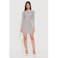 thumbnail image 1 of Women's Striped Long Sleeve Ribbed Knit Mini Dress, 1 of 3