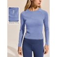 thumbnail image 1 of Women's Striped Long Sleeve T-Shirt, Fitted Casual Crew Neck Top for Everyday Wear and Layering, 1 of 6