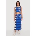 thumbnail image 1 of Women's Striped New York Graphic Snap Button Detail Skirt, 1 of 4