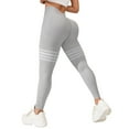 thumbnail image 1 of Women's Striped Outdoor Sports Leggings High Waisted And Lifting Yoga Clothes Quick Drying Running Sports And Fitness Pants(M, Light Gray), 1 of 9