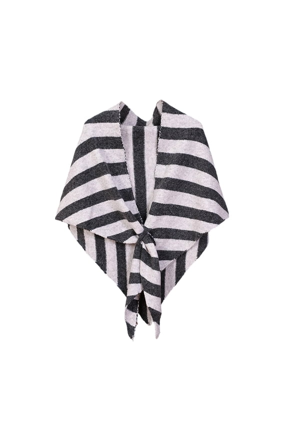 Women’s Striped Oversized Knitted Shawl Wrap Cardigan Cape Soft Breathable Wool-Blend Fabric Stylish Versatile Shoulder Wrap For Daily & Casual Wear
