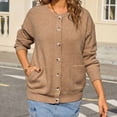thumbnail image 1 of Women's Striped Patchwork Knit Sweater Cardigan, Long Sleeve Open Front Jacket Top, Soft Acrylic for Daily Wear, Comfortable Home and Work Use, 1 of 6