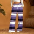 thumbnail image 1 of Women's Striped Print Wide Leg Pants, Casual Comfortable Lounge Trousers for Spring and Autumn, Soft Breathable Leisure Pants with Fashionable Pattern, All Season Versatile Bottoms for Daily Wear, 1 of 6