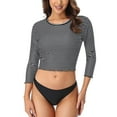 thumbnail image 1 of Women's Striped Rash Guard Two Piece Swimsuit Set Long Sleeve Swimwear, 1 of 5
