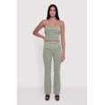 thumbnail image 1 of Women's Striped Rib Knit Fold Over Pants, 1 of 4