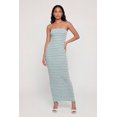 thumbnail image 1 of Women's Striped Ribbed Knit Strapless Maxi Dress with Back Slit, 1 of 2