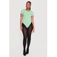 thumbnail image 1 of Women's Striped Short Sleeve Crew Neck Bodysuit, 1 of 4