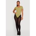 thumbnail image 1 of Women's Striped Short Sleeve Crew Neck Bodysuit, 1 of 4