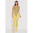 thumbnail image 1 of Women's Striped Sleeveless Thong Bodysuit, 1 of 4