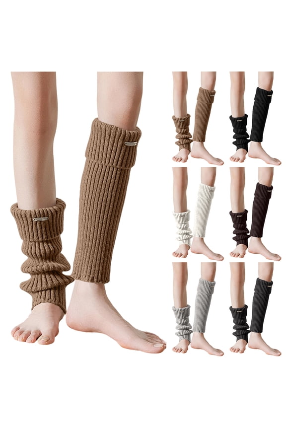 Women's Striped Slouchy Leg Warmers Warm Stacked Socks Knitted Boot Cuffs For Winter Fashion Layering With Boots Cozy Lounge Wear Soft Stretchy Calf Covers Accessories Versatile Style(Light Gray)