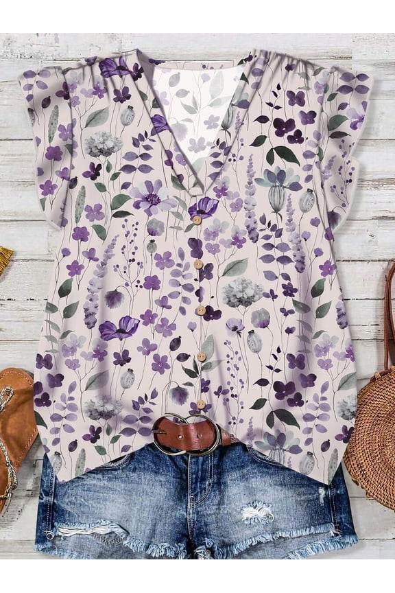 Women's Striped Strawberry Print Casual Shirt, Suitable For Summer Vacation,Summer Top