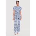 thumbnail image 1 of Women's Striped Textured Knit Boot Cut Casual Pants, 1 of 4