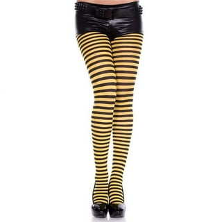 Skeleteen Black and Yellow Tights - Striped Nylon Bumble Bee Stretch  Pantyhose Stocking Accessories for Every Day Attire and Costumes for Teens  and