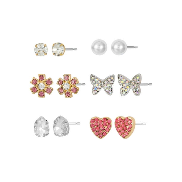 Girl's Starlet Shimmer Set of 5 Multi Butterfly Post Earrings Girl's Starlet Shimmer Set of 5 Multi Butterfly Post Earrings